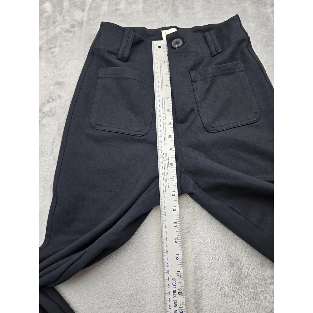 A New Day Women Size 4 Black Wide Leg Pants High Rise Patch Pockets Stretch - Picture 4 of 7